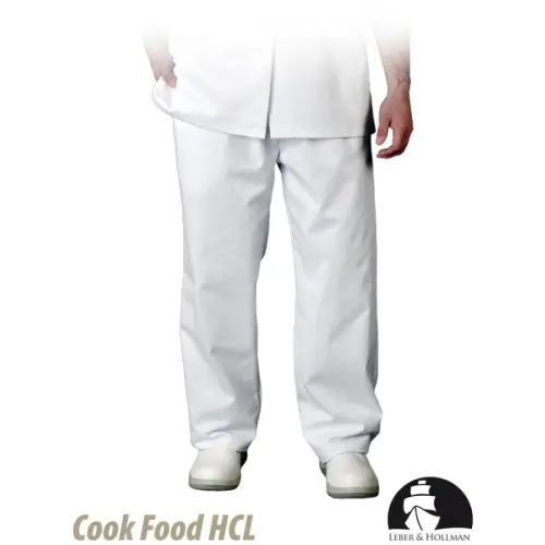 Spodnie medyczne  do pasa w kolorze białym LeberHollman LH-FOOD+TRO